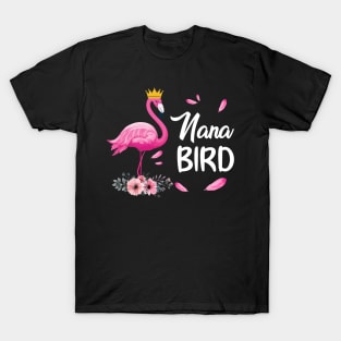 Nana Bird Flamingo Family Matching Gifts T-Shirt